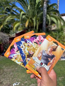 Dragon ball Z story booster sleeves $17 each or $60 for all 4 packs.
