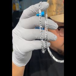 Figaro link sterling silver 5.7mm bracelet 8inch NEW 