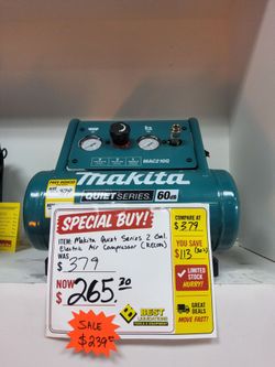 Makita 2 Gallon Quiet Series Electric Air Compressor
