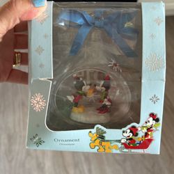 Disney Mickey And Minnie Glass Blown Ornament 