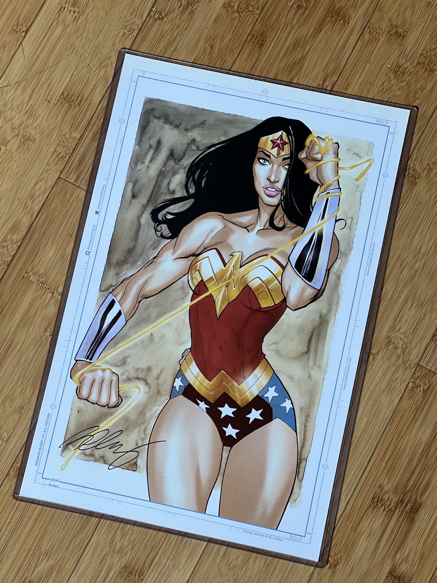 Signed Wonder Woman DC Comics Print (Artist Bernard Chang)