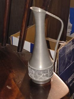 Norway Pewter Pitcher #17 Jug Wine Spirits Olive Oil Metalware Viking Sports Vtg