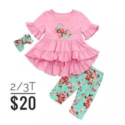 Floral bunny 🐰3pc Baby Girl Set