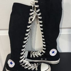 Converse All Star Chuck Taylor Knee High Black Tall Boots Womens 7 Mens 5 just $70