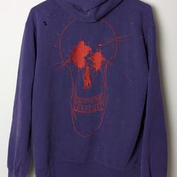 Supreme Hoodie Purple Skull Embroidery Made in Canada Size Medium (Fits Boxy...