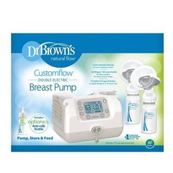Dr. Brown's Customflow Double Electric Quiet Breast Pump with SoftShape Silicone Shields - 2ct