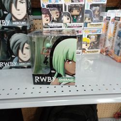Collectible action, figure RWBY character Emerald.