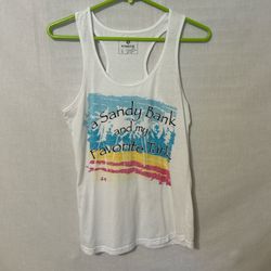 White Graphic Tank Top