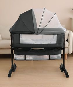 Baby Bassinet with Canopy and Storage