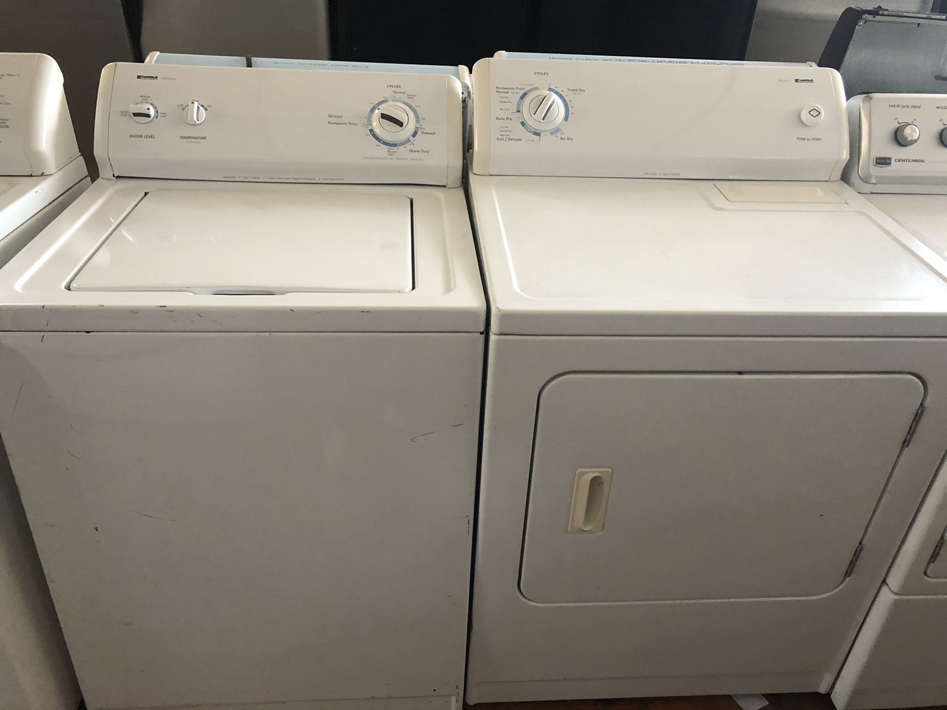 Kenmore top load washer and electric dryer set