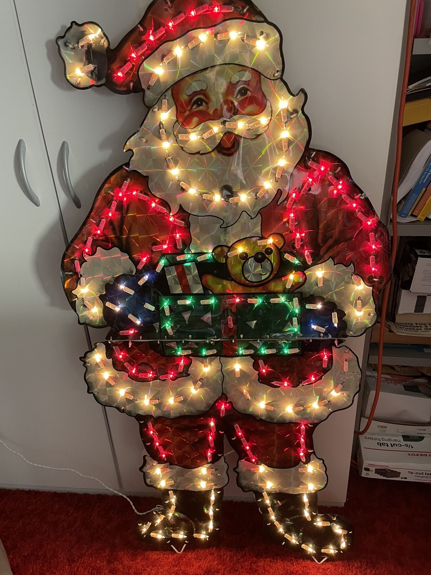 Outdoor Christmas Decoration - 4 Foot Holographic Santa Light Structure