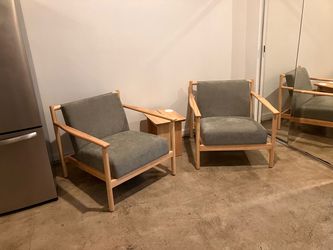 Josephine Sage Green Lounge Chair – Oak Frame