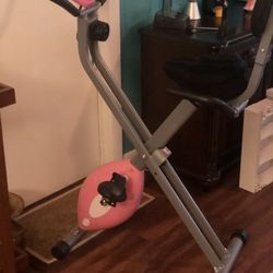Adorable Folding Exercise Bike Black Grey Pink for Sale in