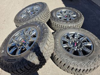 18" gmc sierra at4x gray factory wheels and tires