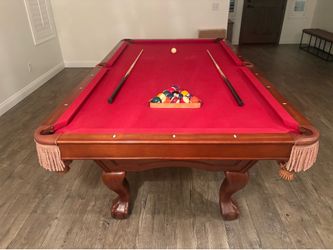 Brunswick Contender Series 8’ Pool Table — Red upgraded Felt