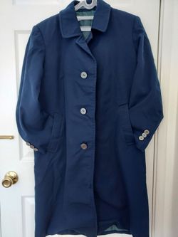 Like-New Navy Blue Men Trench Coat Size M