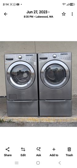 LG  XL CAPACITY WASHER 4.5cuft  AND ELECTRIC DRYER 7.4cuft. WORKS PERFECT WITH 45 DAYS WARRANTY