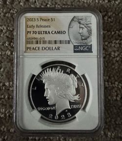 2023 S Peace dollar early release PF70 ultra cameo slabbed