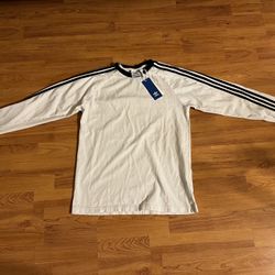 Adidas Men’s Adicolor Classics 3-stripes Crew White Longsleeve Shirt, Size Medium, Style Code ED5959