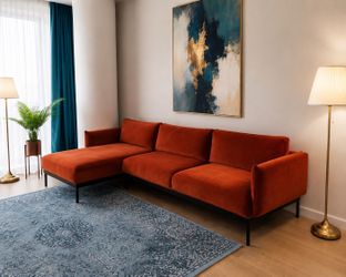 ✨ LIKE NEW!!! Ikea Äpplaryd 4 seat Velvet Sectional Sofa with Chaise