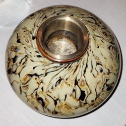 Large Blown Glass Vase/ Censer/Candle Holder 