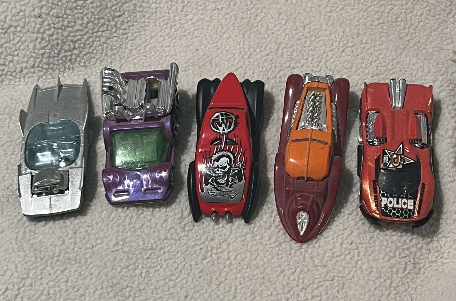 Lot of 5 Vintage Hot Wheels Toy Cars from Early 2000s