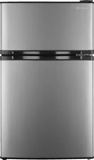 Insigniaâ„¢ - 3.0 Cu. Ft. Mini Fridge with Top Freezer and ENERGY STAR Certification - Stainless steel