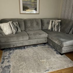 Newer!  Sectional Couch With Chaise Grey Soft 