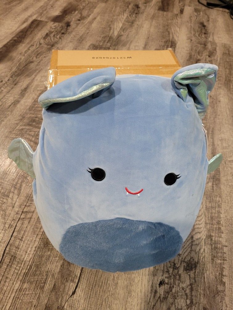 NEW with Tags 14" Este Squishmallows Blue Bat Animal Plush Stuffed Animal  Toy