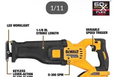 DEWALT FLEXVOLT 60V MAX Reciprocating Saw, Cordless (DCS389)