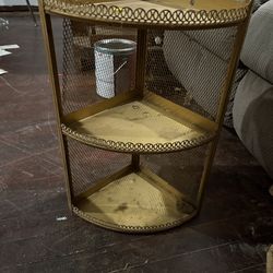 Vintage gold metal 3pc shelf