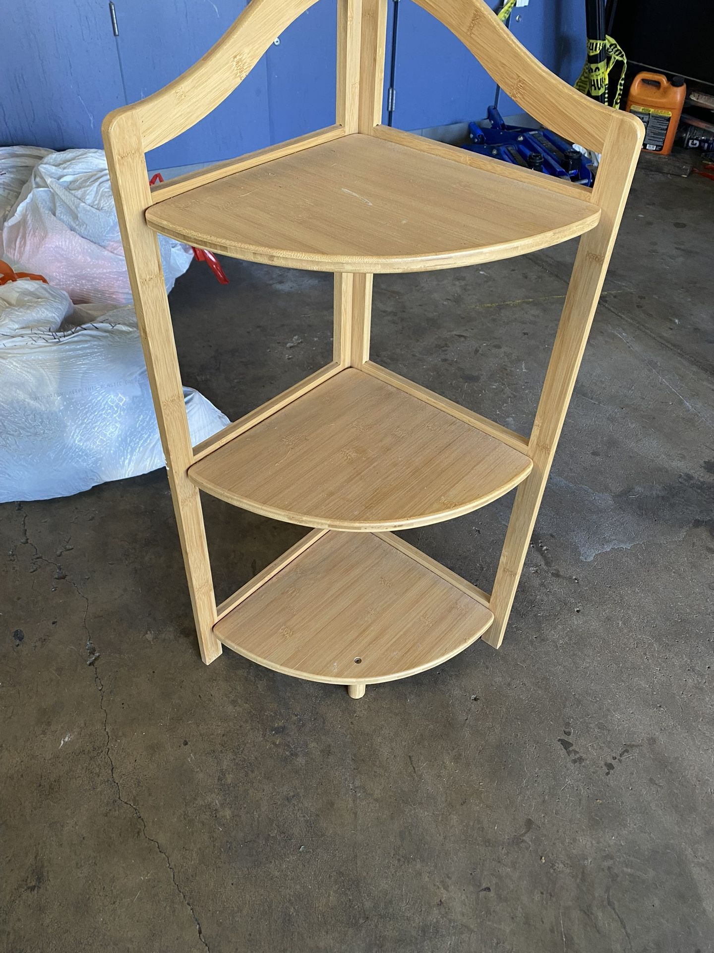 3 tier cornered shelf less than 3ft