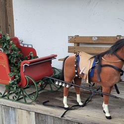 Samantha's Central Park Sleigh w/ Horse & Accessories American Girl Rare