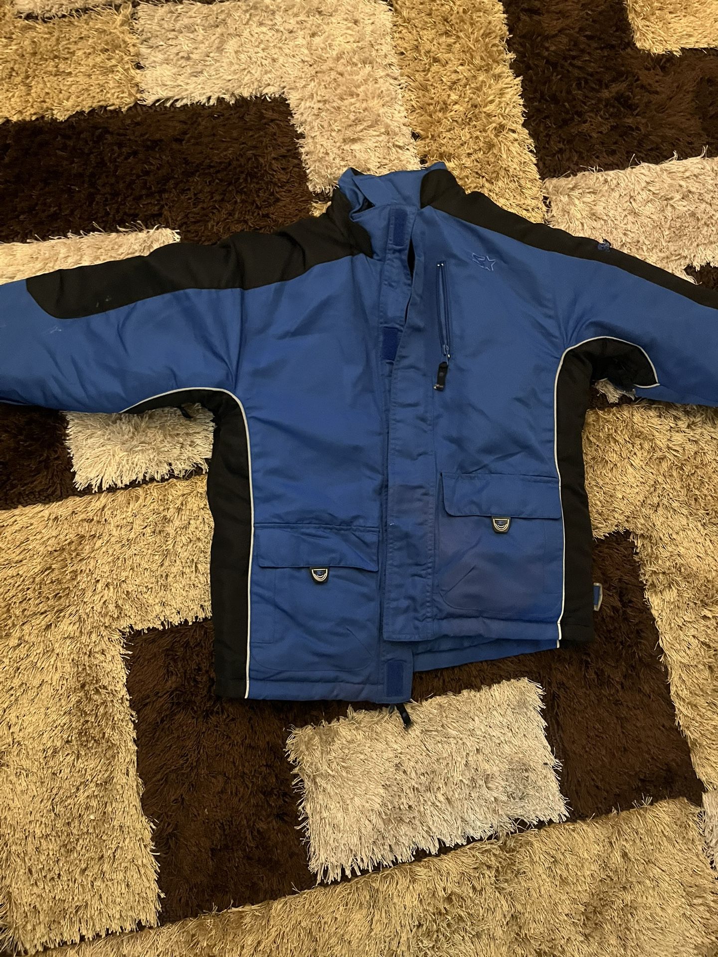 Blue rain jacket