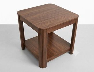 Wood End Table with Bottom Shelf