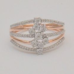 Rose gold diamond Flower Cluster ring in 10k Size 6.5-6.75