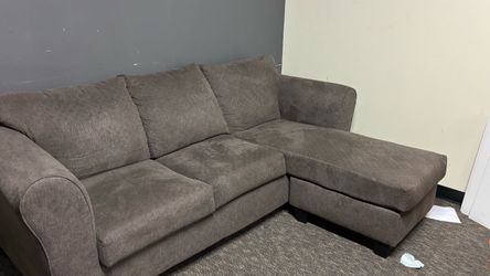Gray sectional couch, dark gray