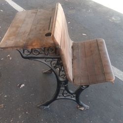 Rare Antique Cast Iron Desk