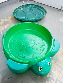 Kids Playing Sand Box With Cover