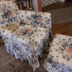 Small Upholstered Chair With Ottoman