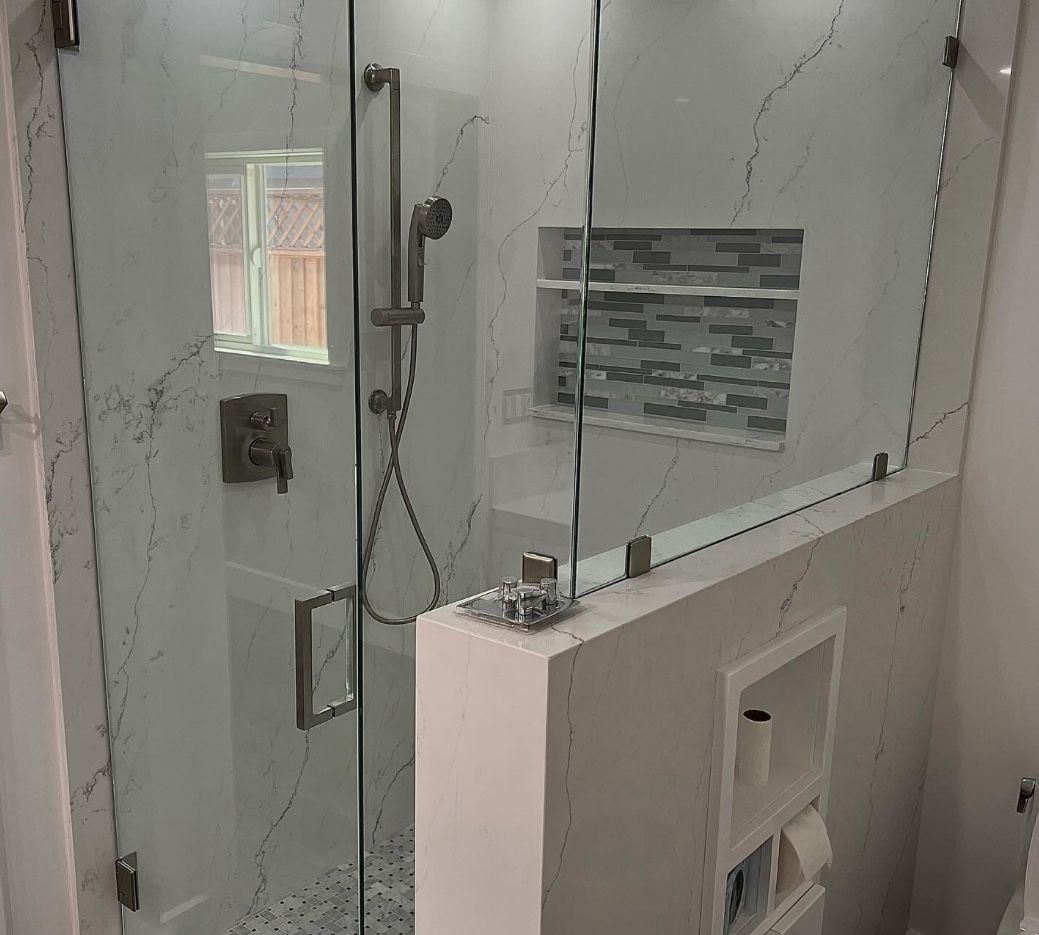 Walk-In Shower Tile Conversion Sale On Tiles And Glass Doors Installation Available For Both