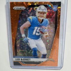 Ladd McConkey 2024 Panini Prizm Orange Disco Prizm Rookie RC #365 Chargers