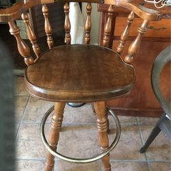 Bar Stool With Handle Revolve Solid Wood