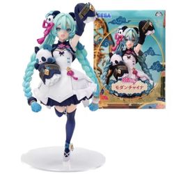 Hatsune Miku Anime Vocaloid Luminasta Holding Panda Figure Desktop Toy gift
