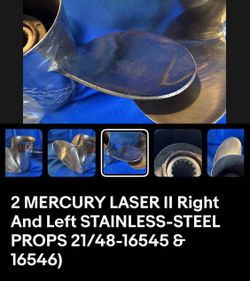 2 Mercury Lazer ll 21 props Right and left hand (PRICE IS FIRM)