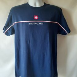Splash Arts Switzerland men's navy embroided short sleeve t-shirt size M