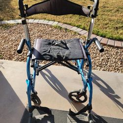 Foldable 2 In 1 Walker / Wheelchair Combo