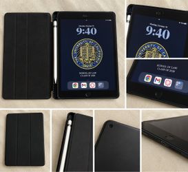 Apple iPad with Black Folio Case and Apple Pencil