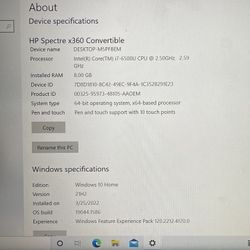 Hp Spectre X360 Convertible 2in1 Laptop 