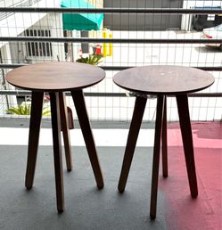 2 x wooden side tables